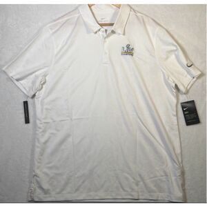 Nike Super Bowl Logo Dri-Fit golf casual Polo White NWT‎ Men XL